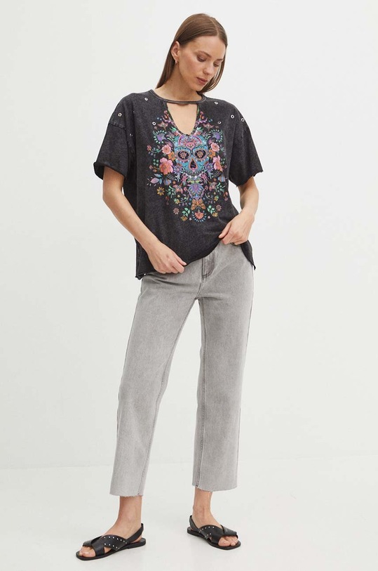 Bavlněné tričko černá barva RS24.TSDB03 černá RS24