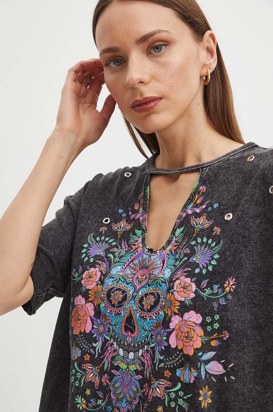 Bavlněné tričko černá barva černá RS24.TSDB03