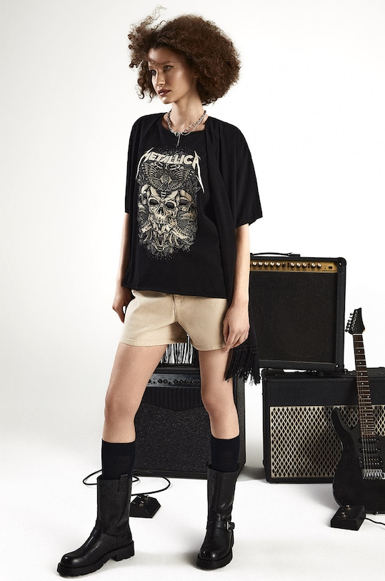 Medicine tricou din bumbac print negru RS24.TSDB53