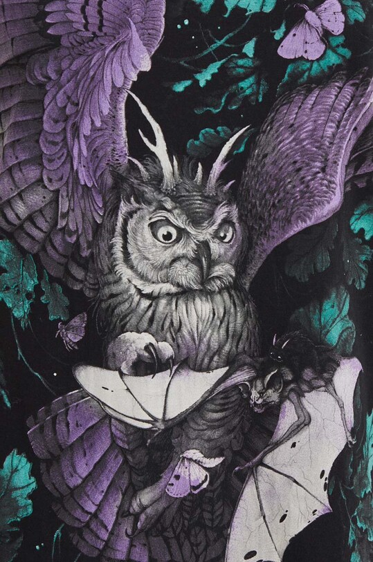 T-shirt bawełniany damski z nadrukiem Tattoo Art by Piotr Bemben kolor czarny RS24.TSDC53