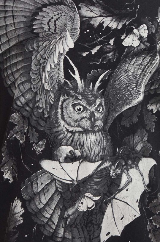 T-shirt bawełniany damski z nadrukiem Tattoo Art by Piotr Bemben kolor czarny RS24.TSDC53