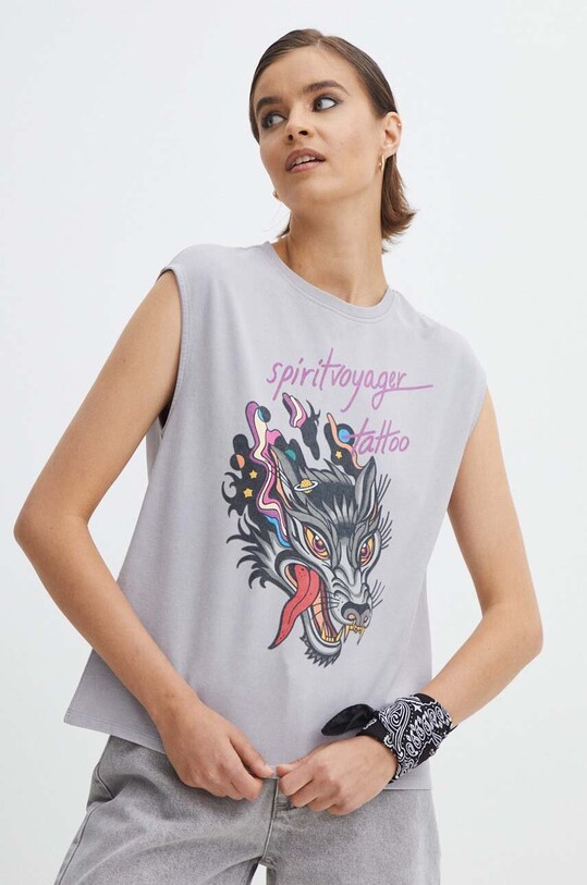 Medicine tricou din bumbac RS24.TSDC54 gri RS24