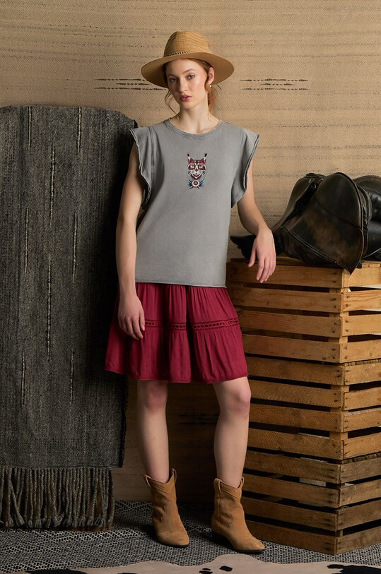 Medicine tricou din bumbac animal gri RS24.TSDC61