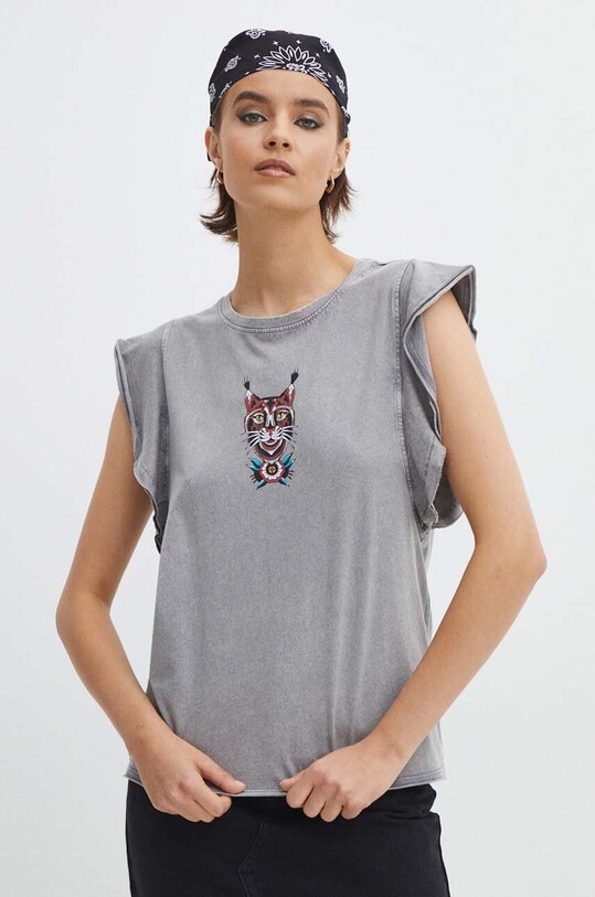 Medicine tricou din bumbac RS24.TSDC61 gri RS24
