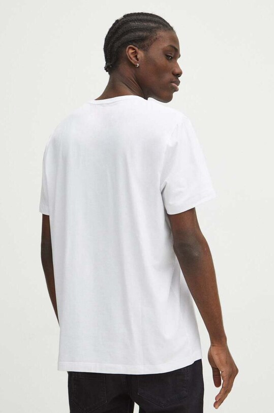 Odzież T-shirt bawełniany męski z domieszką elastanu kolor biały RS24.TSM011 biały