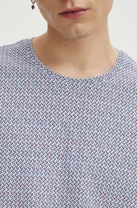 T-shirt bawełniany męski z domieszką elastanu kolor niebieski RS24.TSM022 niebieski