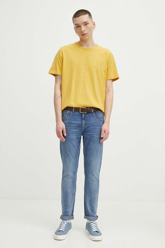 T-shirt bawełniany męski gładki kolor żółty RS24.TSM031 żółty RS24