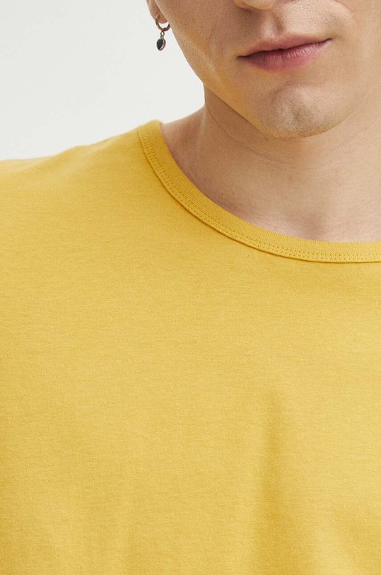 T-shirt bawełniany męski gładki kolor żółty RS24.TSM031 żółty