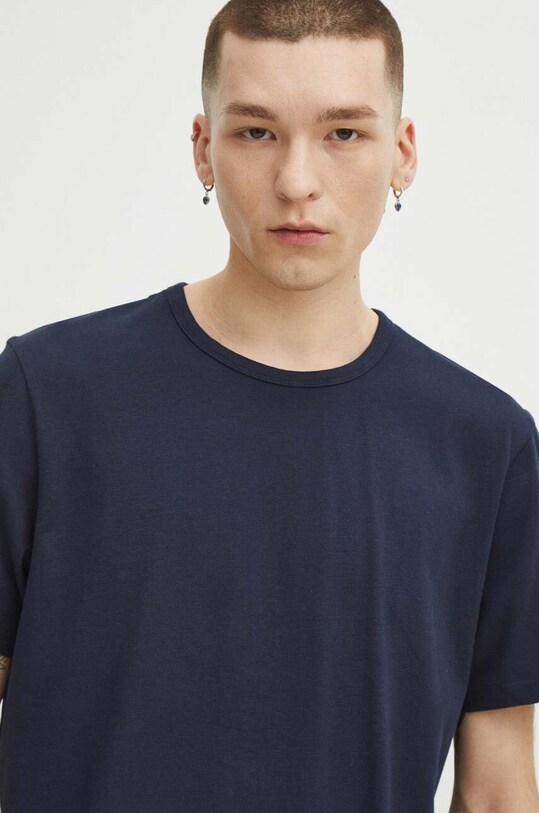 T-shirt bawełniany męski gładki kolor granatowy RS24.TSM031 granatowy