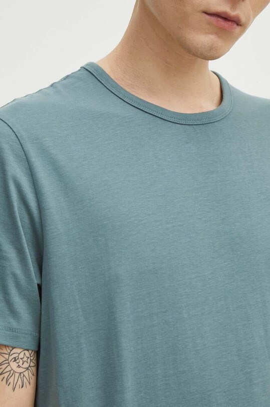 T-shirt bawełniany męski gładki kolor niebieski RS24.TSM031 niebieski