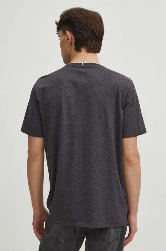 Odzież T-shirt bawełniany męski z domieszką elastanu kolor czarny RS24.TSM040 czarny