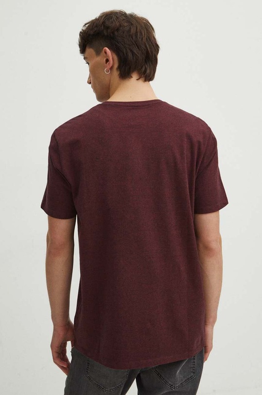 Odzież T-shirt bawełniany męski z domieszką elastanu kolor bordowy RS24.TSM041 bordowy