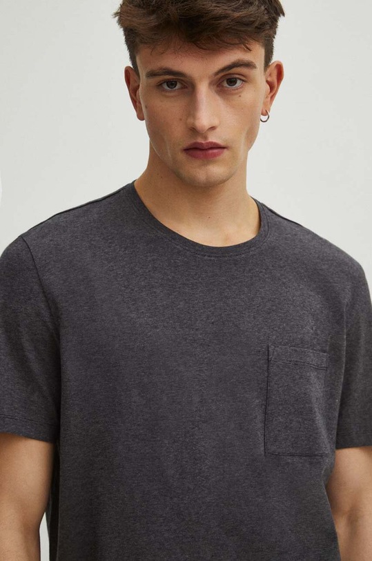 Bavlnené tričko pánske čierna farba s elastanom čierna RS24.TSM041