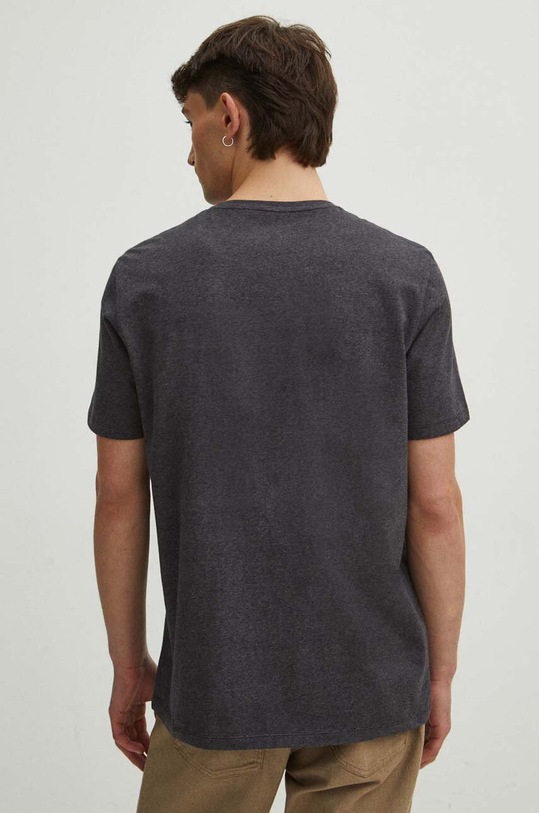 Odzież T-shirt bawełniany męski z domieszką elastanu kolor czarny RS24.TSM041 czarny