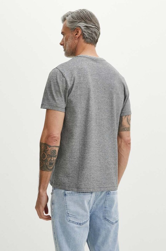 Odzież T-shirt bawełniany męski z domieszką elastanu kolor czarny RS24.TSM085 czarny