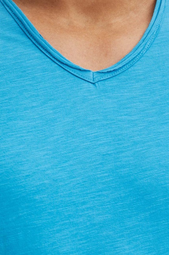 T-shirt bawełniany męski gładki kolor turkusowy RS24.TSM094 turkusowy