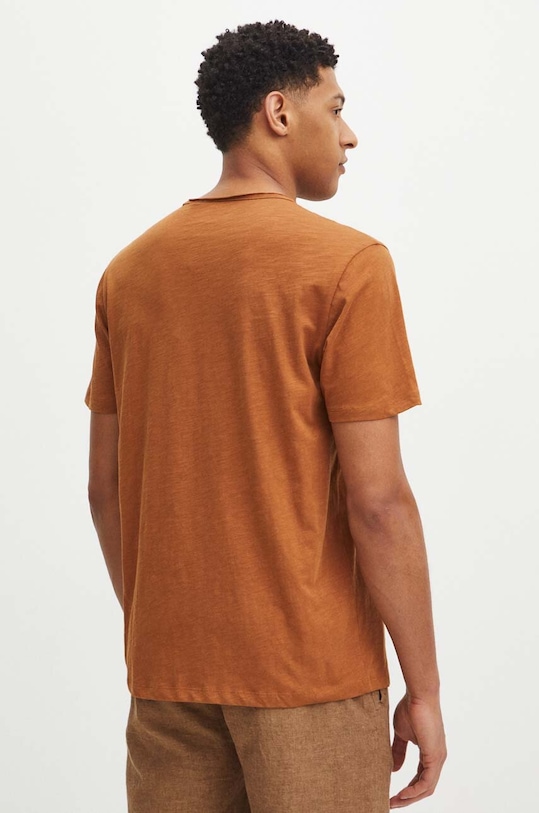 Oblečení Bavlněné tričko hnědá barva RS24.TSM094 hnědá
