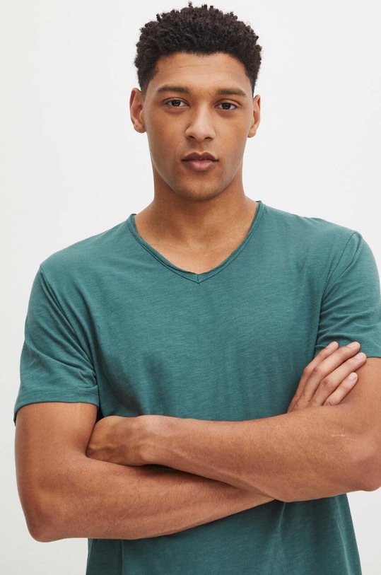 Bavlněné tričko zelená barva zelená RS24.TSM094