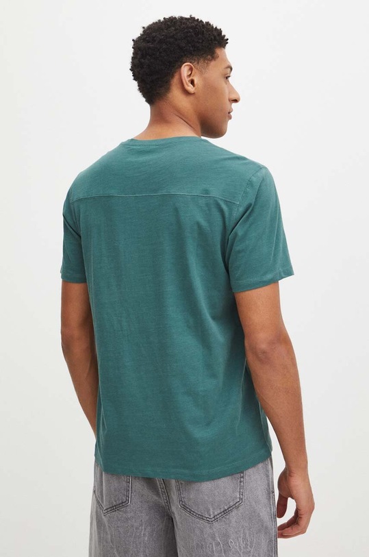 Oblečenie Bavlnené tričko pánske zelená farba RS24.TSM095 zelená