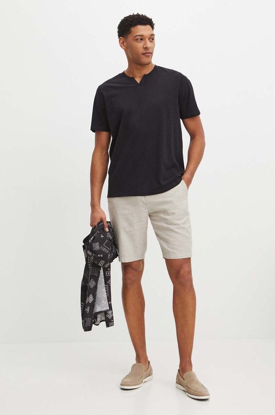 Bavlnené tričko pánske čierna farba RS24.TSM095 čierna RS24