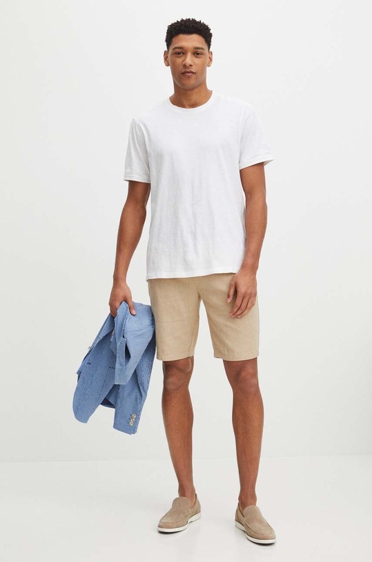 T-shirt bawełniany męski gładki kolor biały RS24.TSM096 biały RS24