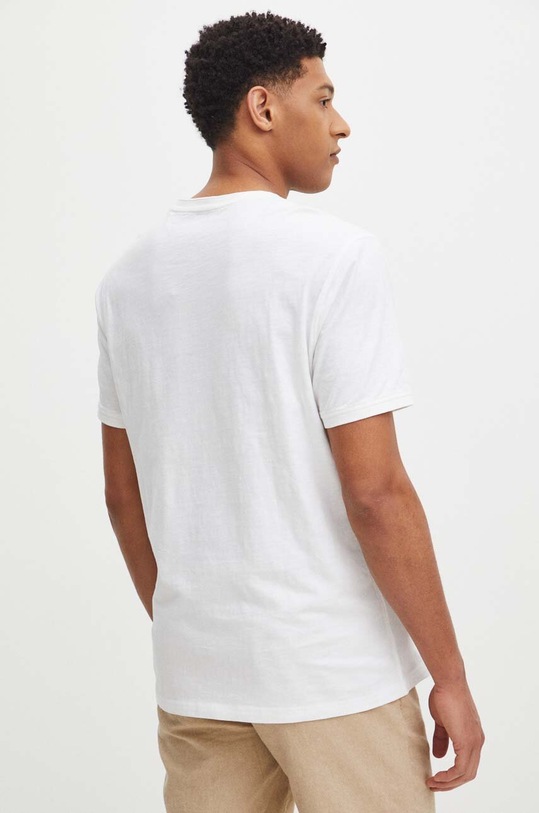 Odzież T-shirt bawełniany męski gładki kolor biały RS24.TSM096 biały