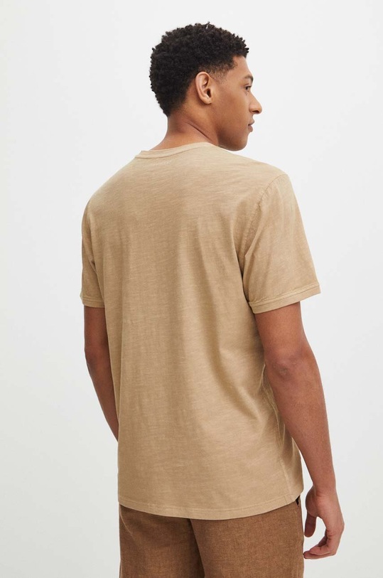 Odzież T-shirt bawełniany męski gładki kolor beżowy RS24.TSM096 beżowy