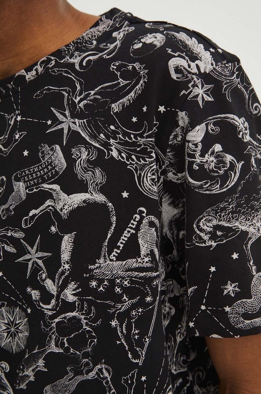 T-shirt bawełniany męski z kolekcji Zodiak kolor czarny RS24.TSM151