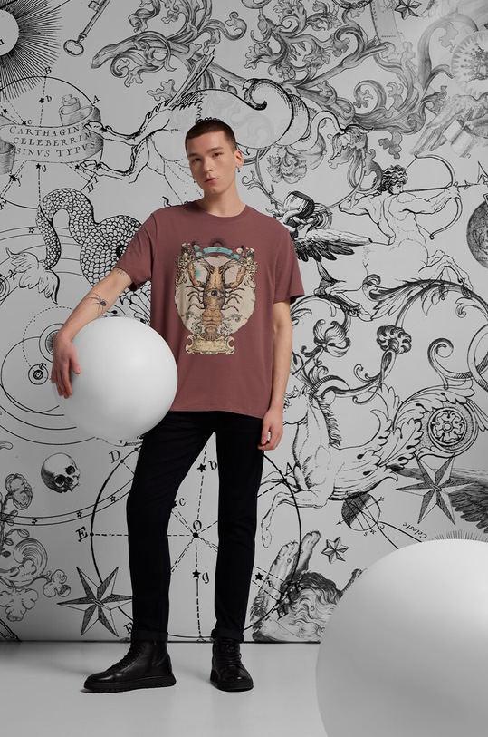 Medicine t-shirt bawełniany z elastanem różowy RS24.TSM158
