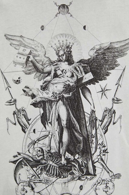 T-shirt bawełniany męski z kolekcji Zodiak - Panna kolor szary RS24.TSM159