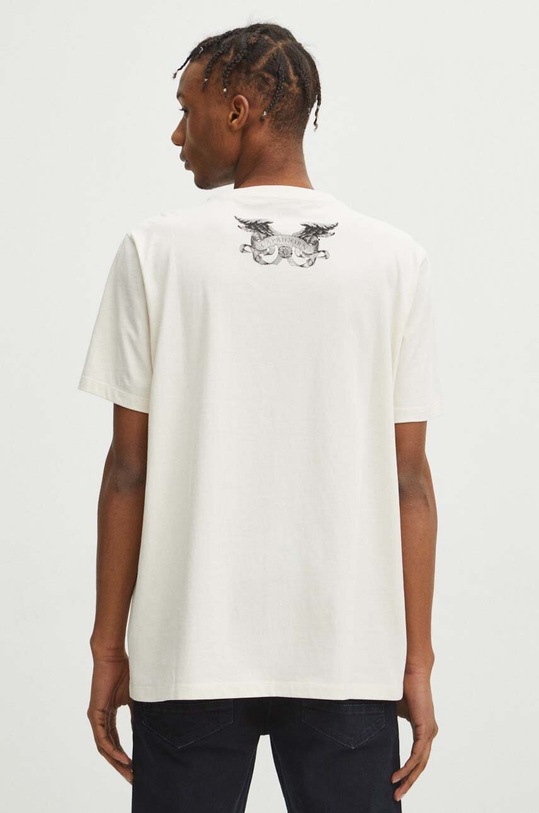 T-shirt bawełniany męski z kolekcji Zodiak - Koziorożec kolor beżowy beżowy RS24.TSM161