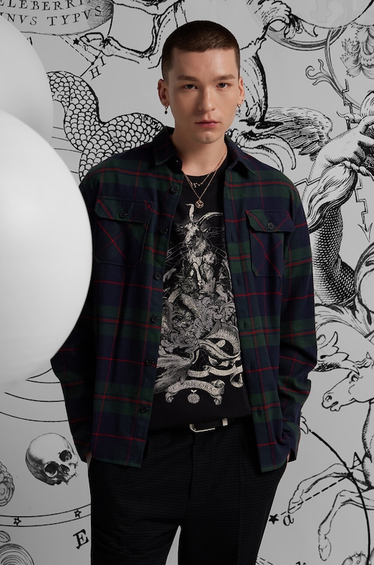 Bavlněné tričko pánské z kolekce Zvěrokruh - Kozoroh šedá barva regular šedá RS24.TSM161