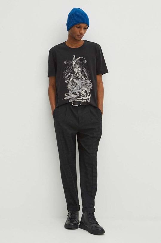 Odzież T-shirt bawełniany męski z kolekcji Zodiak - Koziorożec kolor szary RS24.TSM161 szary