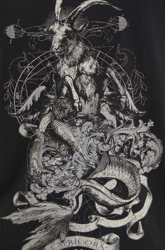 T-shirt bawełniany męski z kolekcji Zodiak - Koziorożec kolor szary RS24.TSM161