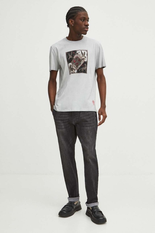 T-shirt bawełniany męski z kolekcji Love Alchemy kolor szary RS24.TSM200 szary RS24