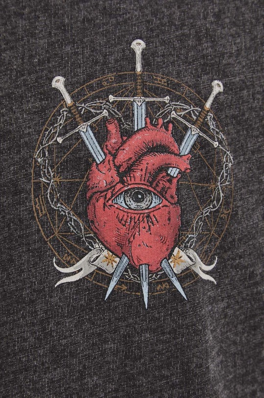 T-shirt bawełniany męski z kolekcji Love Alchemy kolor szary RS24.TSM201 szary