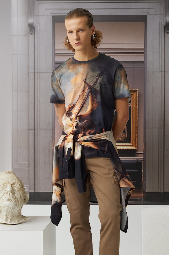 T-shirt bawełniany męski z kolekcji Eviva L'arte kolor multicolor bawełna multicolor RS24.TSM250