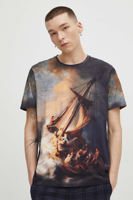 T-shirt bawełniany męski z kolekcji Eviva L'arte kolor multicolor RS24.TSM250 multicolor RS24