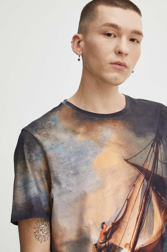 T-shirt bawełniany męski z kolekcji Eviva L'arte kolor multicolor RS24.TSM250 multicolor