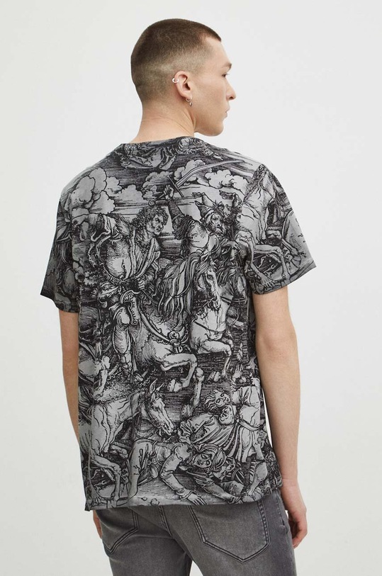 Bavlnené tričko pánske z kolekcie Eviva L'arte šedá farba sivá RS24.TSM257