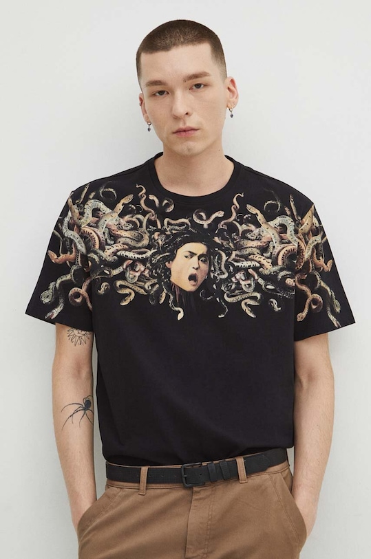 T-shirt bawełniany męski z kolekcji Eviva L'arte kolor czarny RS24.TSM258 czarny RS24