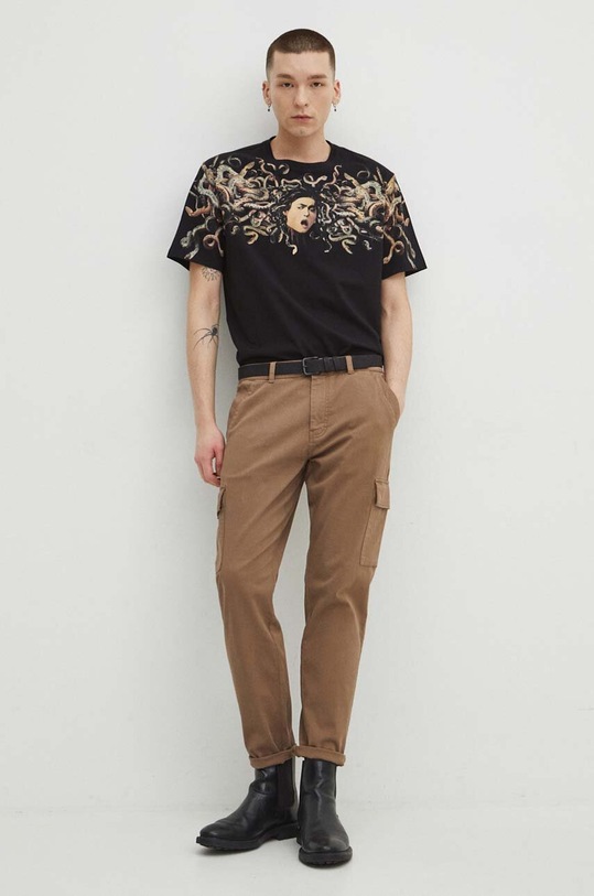 Odzież T-shirt bawełniany męski z kolekcji Eviva L'arte kolor czarny RS24.TSM258 czarny