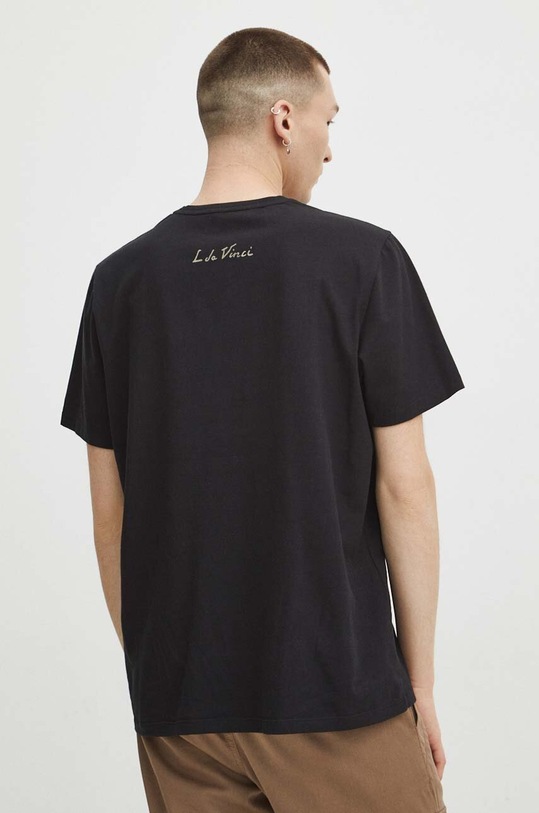 T-shirt bawełniany męski z domieszką elastanu z kolekcji Eviva L'arte kolor czarny czarny RS24.TSM262
