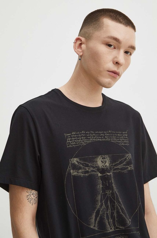 T-shirt bawełniany męski z kolekcji Eviva L'arte kolor czarny RS24.TSM262 czarny