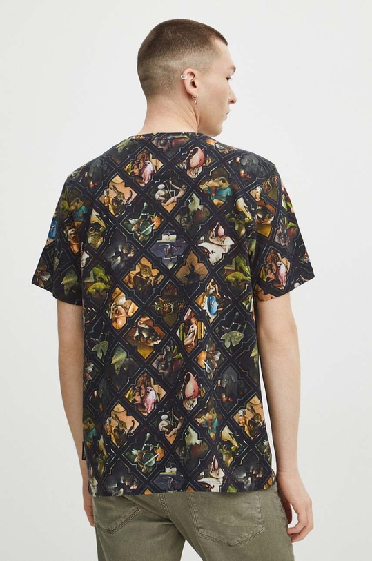 T-shirt bawełniany męski z domieszką elastanu z kolekcji Eviva L'arte kolor czarny czarny RS24.TSM264