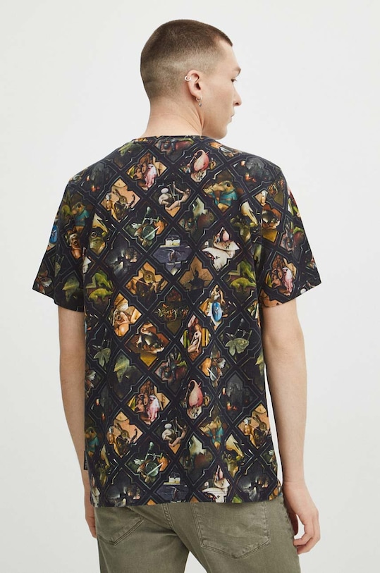 T-shirt bawełniany męski z kolekcji Eviva L'arte kolor czarny czarny RS24.TSM264