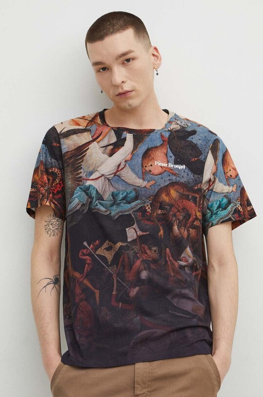 T-shirt bawełniany męski z kolekcji Eviva L'arte kolor multicolor RS24.TSM265 multicolor RS24