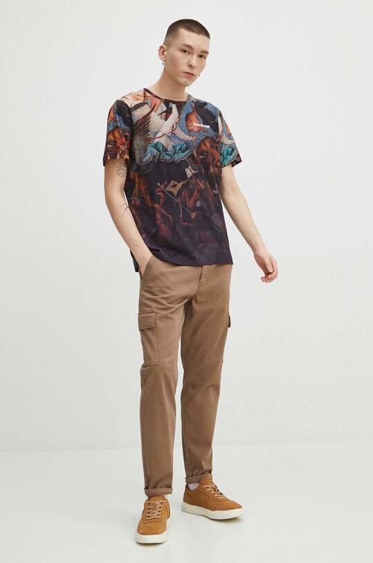 Odzież T-shirt bawełniany męski z kolekcji Eviva L'arte kolor multicolor RS24.TSM265 multicolor