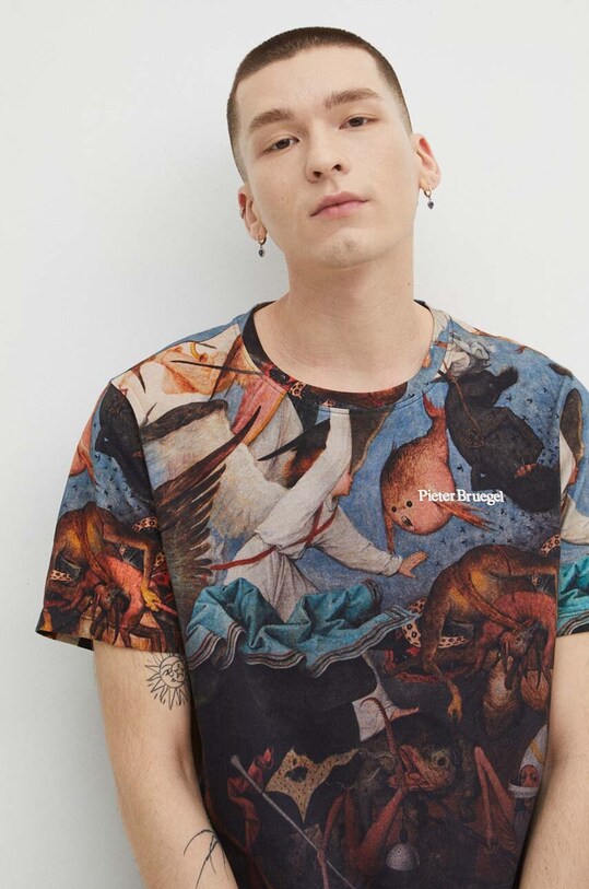 T-shirt bawełniany męski z kolekcji Eviva L'arte kolor multicolor RS24.TSM265 multicolor