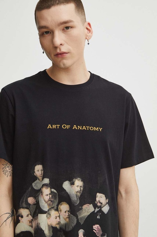 T-shirt bawełniany męski z kolekcji Eviva L'arte kolor czarny RS24.TSM266 czarny